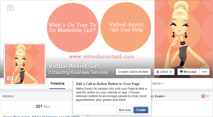 Facebook call to action button