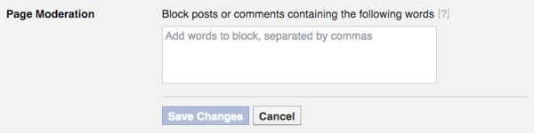 Block words from Fans on your Facebook Business Page
